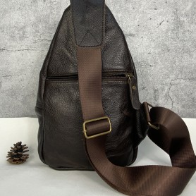 Túi đeo chéo ngực nam da bò hạt cao cấp (da bò thật 100%)