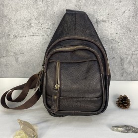 Túi đeo chéo ngực nam da bò hạt cao cấp (da bò thật 100%)