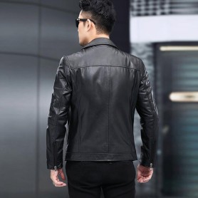 Áo khoác da nam cổ bẻ chuẩn men AKN268